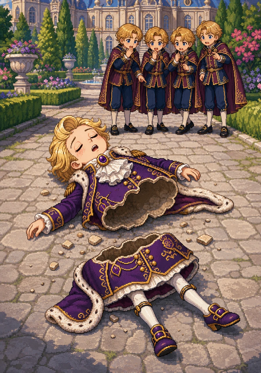 Millie Lilly hit the hard cobblestone ground with a loud, resounding crack that echoed throughout the palace gardens. She lay still as her pristine, wealthy shell split into two distinct top and bottom halves.
