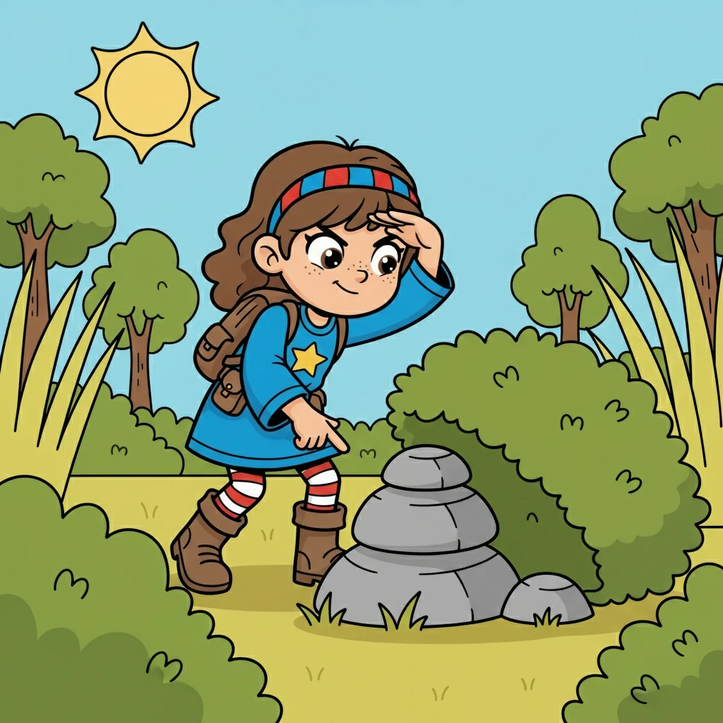 Lucy decided that's a job for a detective! She started searching under bushes and behind big rocks. She looked high and low, determined to solve the mystery of the missing toy.