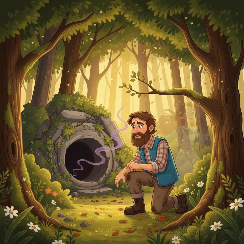 The father followed some tracks. While he was searching, he stumbled upon the entrance to a hidden cave. He knew it was the right place when he heard Elara's faint cry.