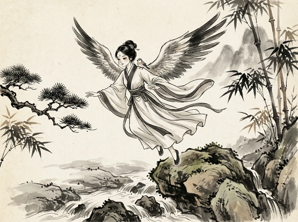 在遥远的山巅，住着一只名叫小精卫的小鸟。她拥有着美丽的羽毛和清脆的歌喉，每天快乐地在山林间飞翔。然而，平静的生活被无情的大海打破，夺走了她挚爱的亲人。