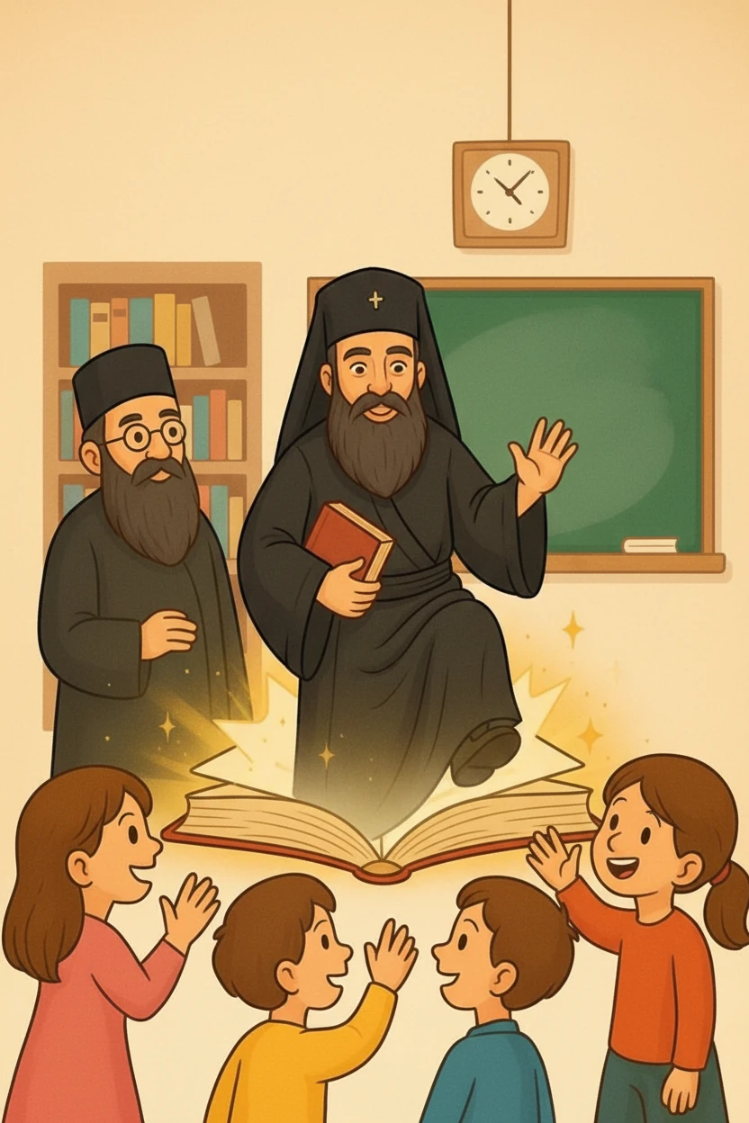 От страниците излязъл монах с дълга брада - Паисий Хилендарски. Той разказал за своята „История славянобългарска“. Децата възкликнали с възторг, усещайки важността на знанието и историята. Иванчо бил впечатлен от думите на монаха.