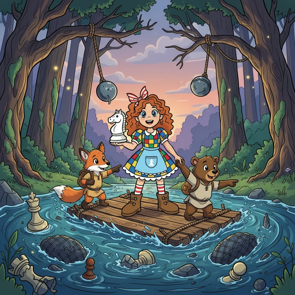 Вместе с новыми друзьями Маша отправилась в опасное путешествие через реку, полную коварных ловушек. Они преодолевали трудности, помогая друг другу и учась ценить дружбу.