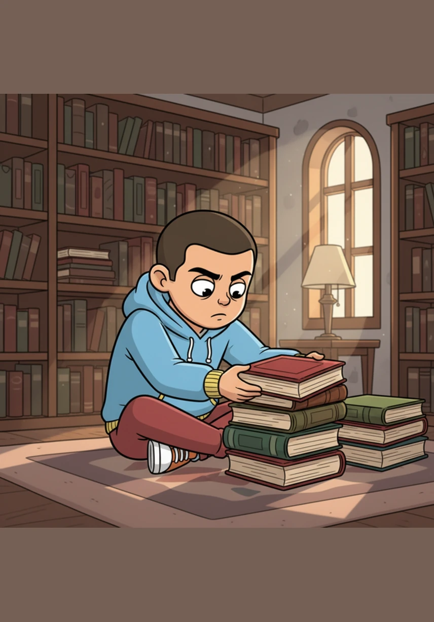 In the quiet corners of the library, Leo stacks heavy volumes of facts and formulas, his mind becoming a vast warehouse for other people's answers. He can recite the world's history and the laws of physics perfectly, yet he rarely stops to wonder about the deeper meaning behind the words.