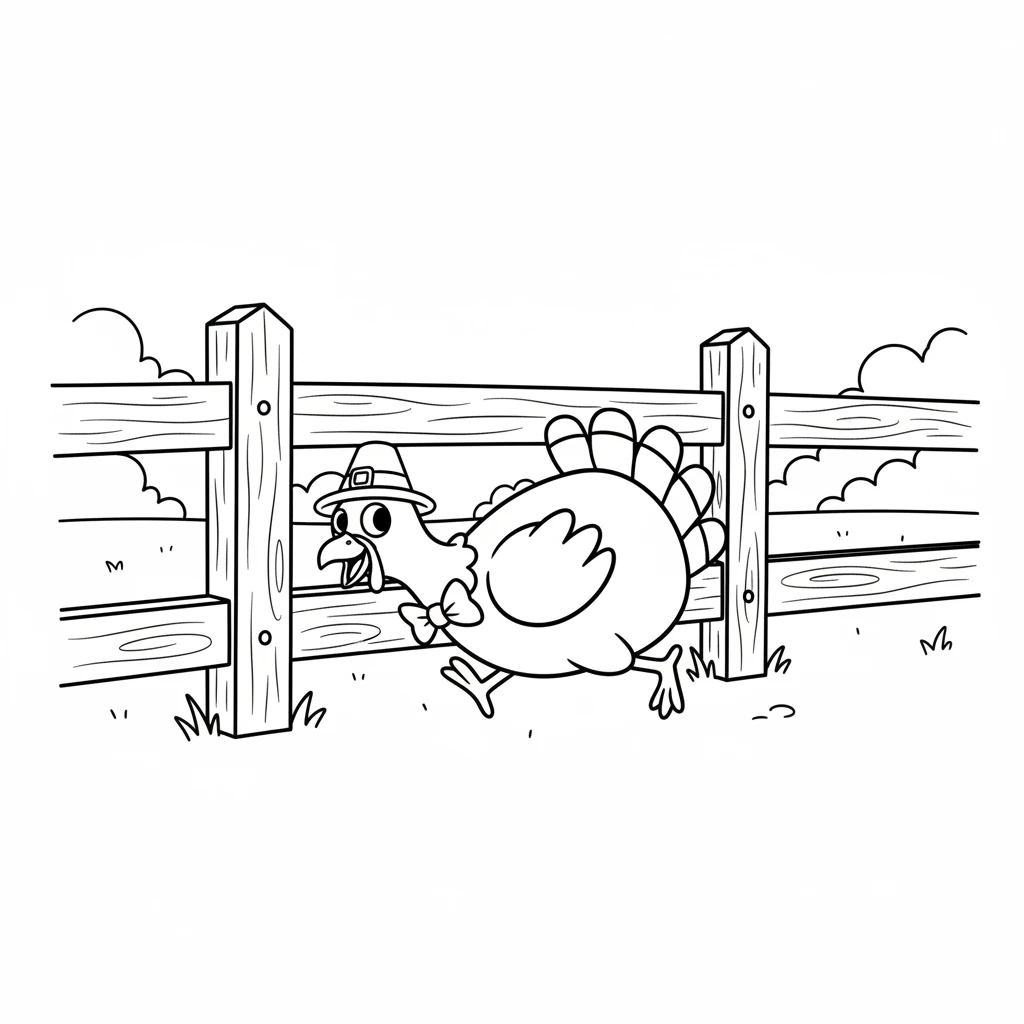 One sunny morning, Rusty found a small gap under the fence! With a determined wobble and a happy gobble, he squeezed through. The world outside looked much bigger and brighter than he had ever imagined.