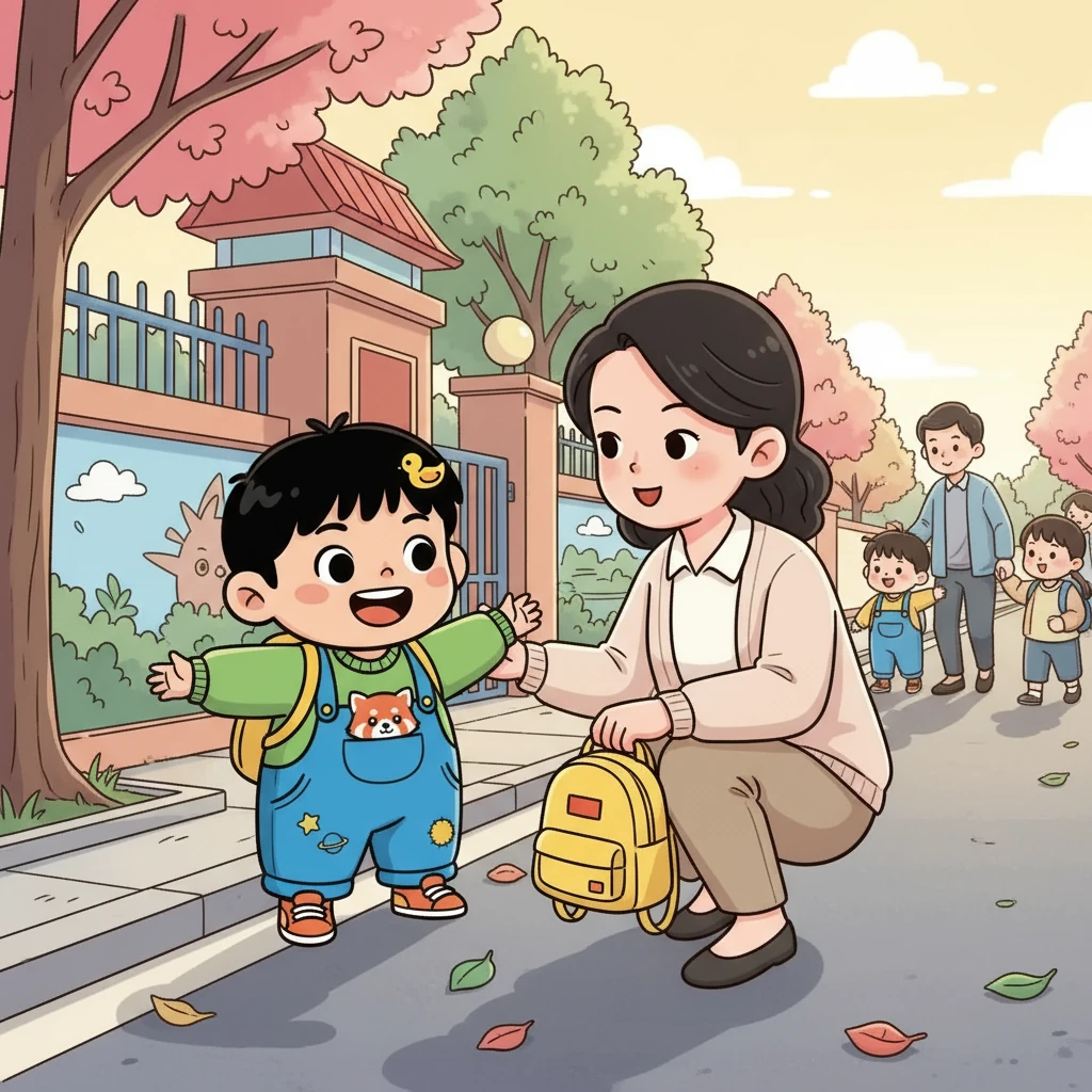 放学时，小雨开心地和妈妈分享了今天在幼儿园的经历。她觉得自己长大了，变得更勇敢了。她期待着明天的到来，因为明天又是充满惊喜的一天。