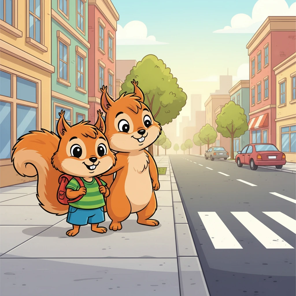 Finally, they reached the other side safely. Sammy felt a surge of pride and accomplishment. He knew he could cross the street safely with his mother's guidance, and he was excited to practice his new skills on his own someday.