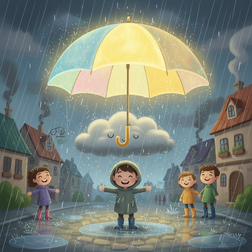 Com Lia, Nino descobriu que o medo era azul, e a raiva, vermelha. Eles exploraram juntos o mundo das emoções, aprendendo a aceitar cada sentimento como parte de quem somos. A chuva agora era um palco para suas aventuras.