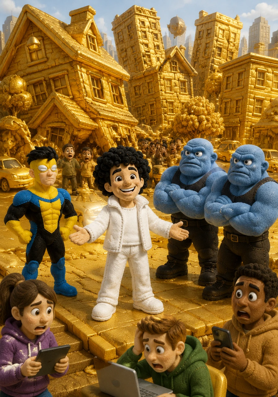 In an attempt to be helpful, the Beyonder turns an entire neighborhood into solid gold to help a man in need, causing the buildings to groan under their own weight. He smiles brightly, unaware that his gifts are causing total economic collapse and mass confusion across the internet.