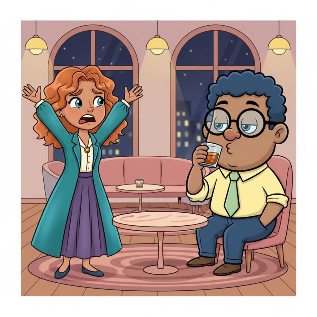 Maya Rossi, Seraphina's frantic best friend, finally cornered Leo at a chic lounge, her hands thrown up in desperation. Leo, cool and unbothered, simply took a slow sip of his whiskey, a knowing glint in his eye.