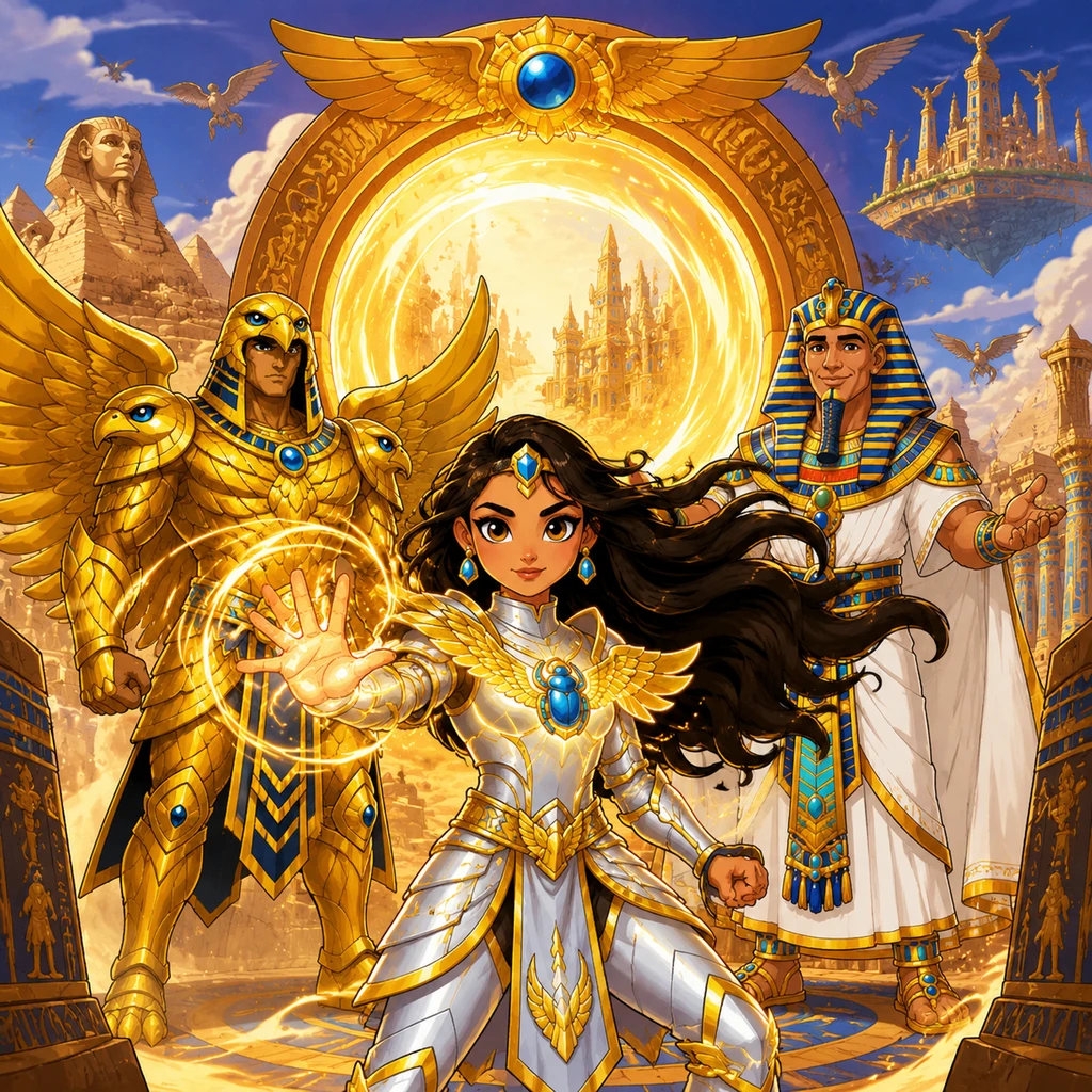 Aigerim and the Golden Portal of Egyptus - fantasy