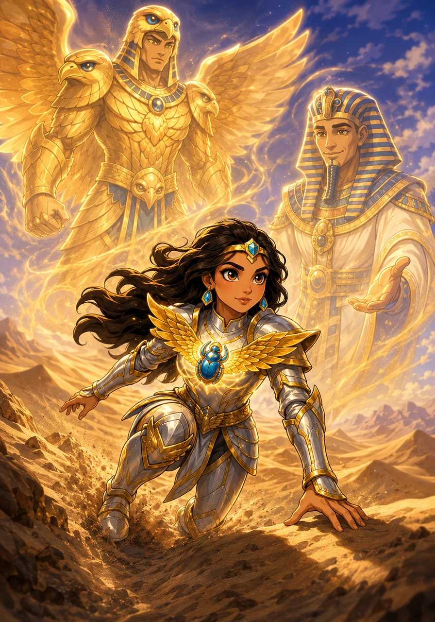 To unlock the latent magic within her amulet, Aigerim had to climb the dangerous Whispering Dunes. With every step she took across the shifting sands, spectral figures of ancient heroes appeared, whispering words of encouragement and strength.