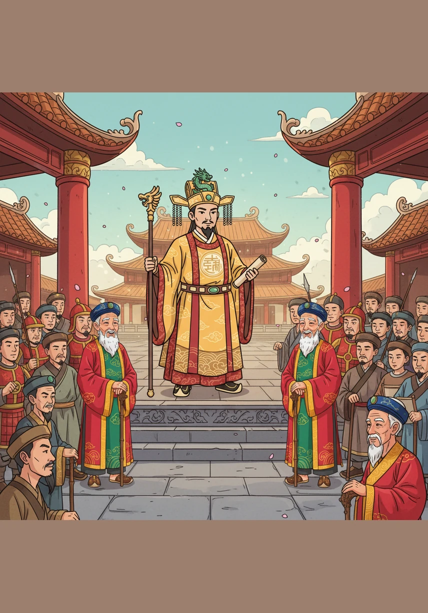 Như một đợt sóng trào dâng mạnh mẽ, hàng trăm cánh tay gầy guộc nhưng rắn rỏi cùng giơ cao giữa điện thờ, đồng thanh hô vang một tiếng Đánh. Tiếng hô vang dội lay động cả đất trời, thể hiện một quyết tâm sắt đá không gì có thể lay chuyển nổi.