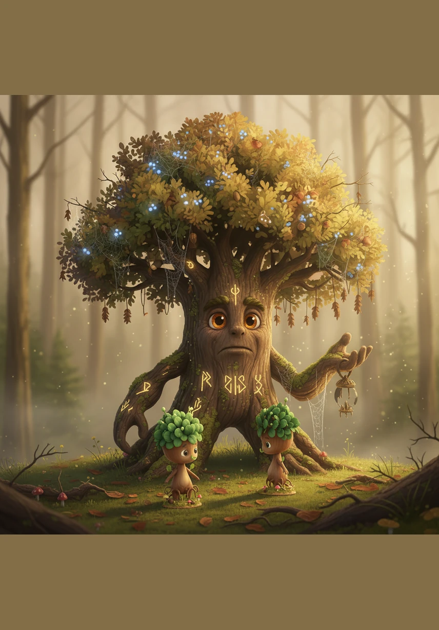 Every morning, Sammy stretched his stem as high as he could, hoping to reach the golden sunlight that danced on the upper canopy. He sighed, wishing he could skip the years and become a mighty tower of wood and bark overnight.