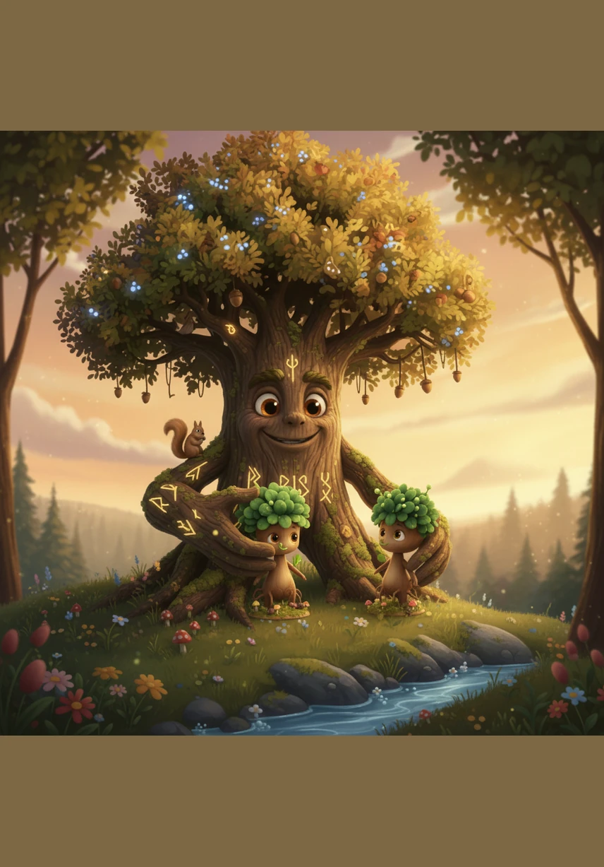 When the sun returned, Sammy complained that his trunk was still thin and his branches were weak compared to the others. Oliver explained that a tree’s true strength isn't just in its height, but in the secret roots growing deep and wide beneath the soil.