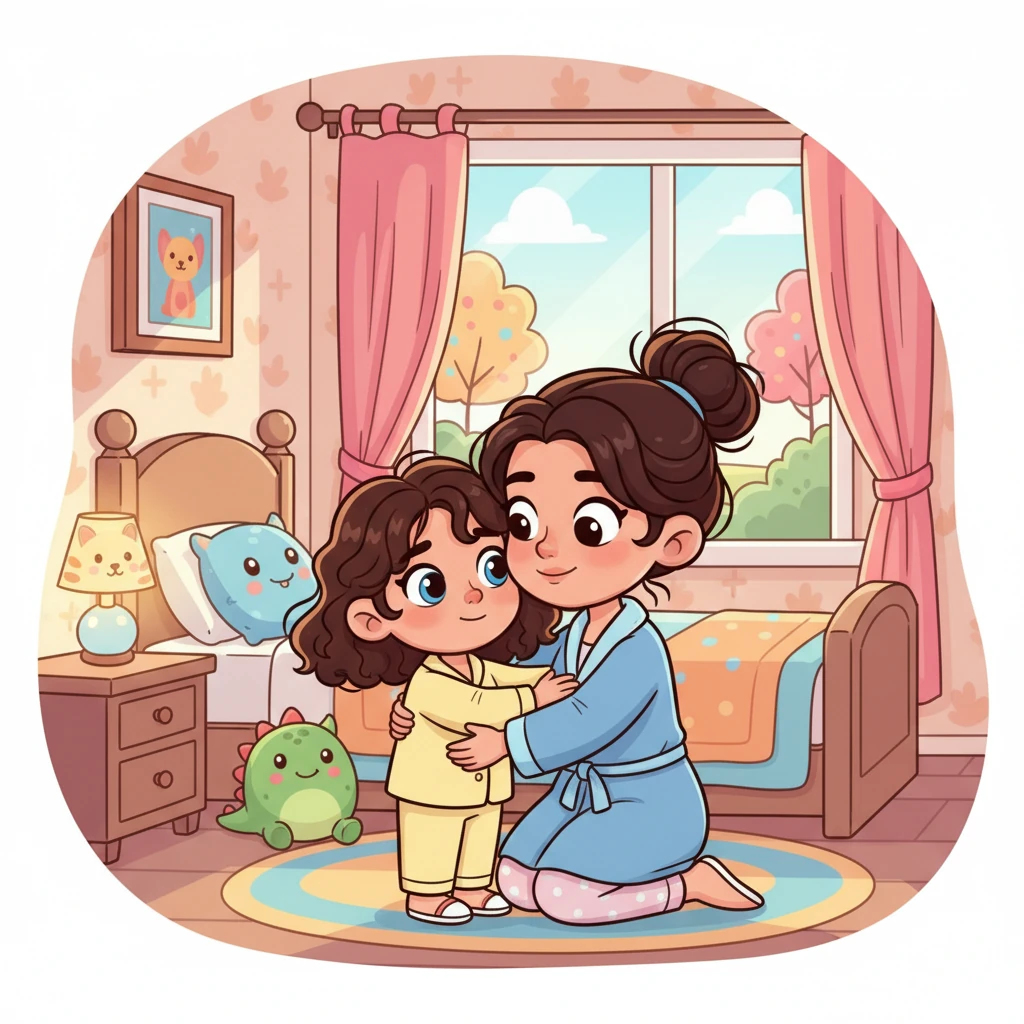 Lily woke up with a tiny sniffle, her nose a little bit red like a cherry. Her thoughtful mom gave her a gentle hug and suggested a special trip to see the very best helper, Dr. Doodle. Lily's big eyes widened with a mix of curiosity and a tiny bit of worry about the unknown.