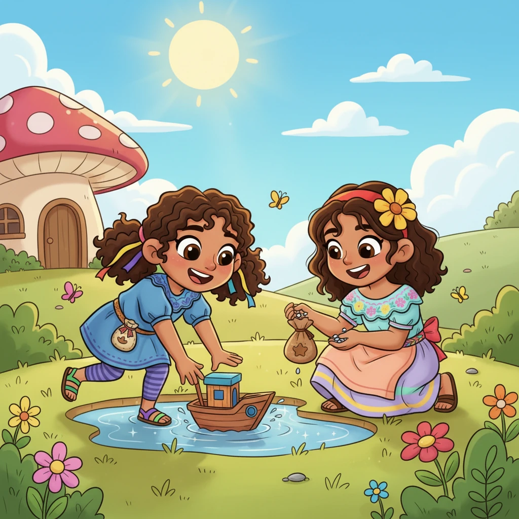 Vale y Marlen eran las mejores amigas, siempre juntas, riendo y jugando bajo el sol. Sus días estaban llenos de aventuras imaginarias y secretos compartidos, y siempre estaban listas para un nuevo descubrimiento. Les encantaba compartir sus juguetes y sus historias más divertidas.
