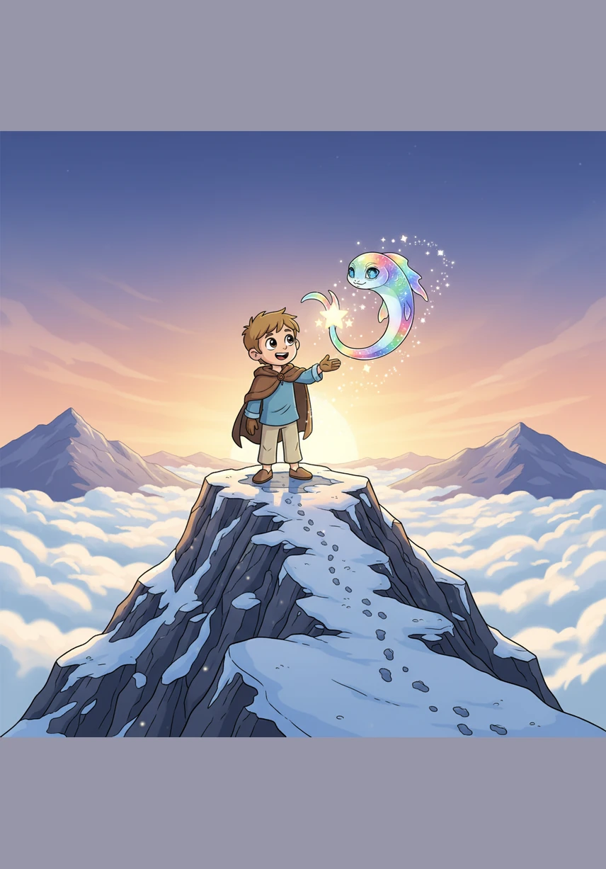 At the very top of the highest peak, they reached a hidden grotto where a massive crystal floated in the air. This was the Heart of the River, the source of all the magic that kept the forest alive and vibrant.