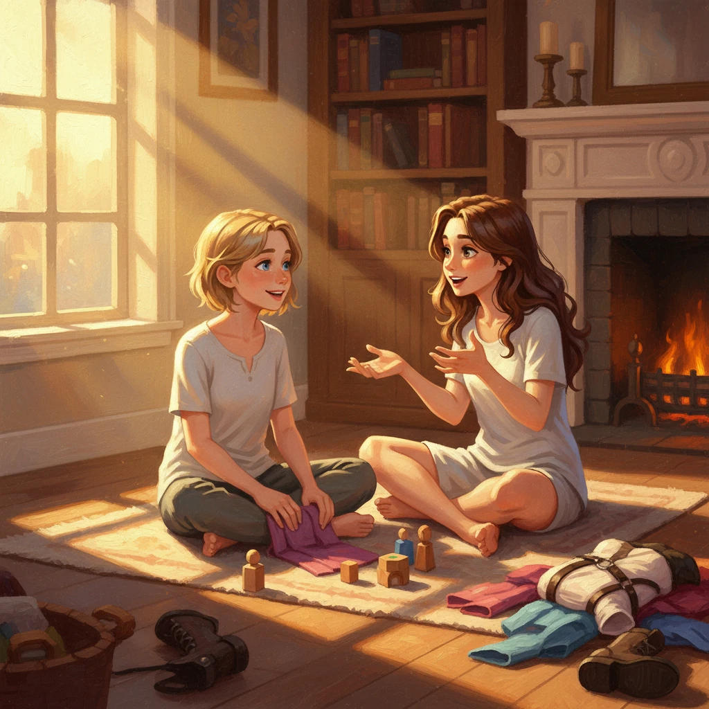 As the golden hues of sunset streamed through the window, Elara and Finn sat side by side, their costumes discarded but their spirits still soaring. They recounted their day's adventures, dreaming of the countless worlds they would create together tomorrow.