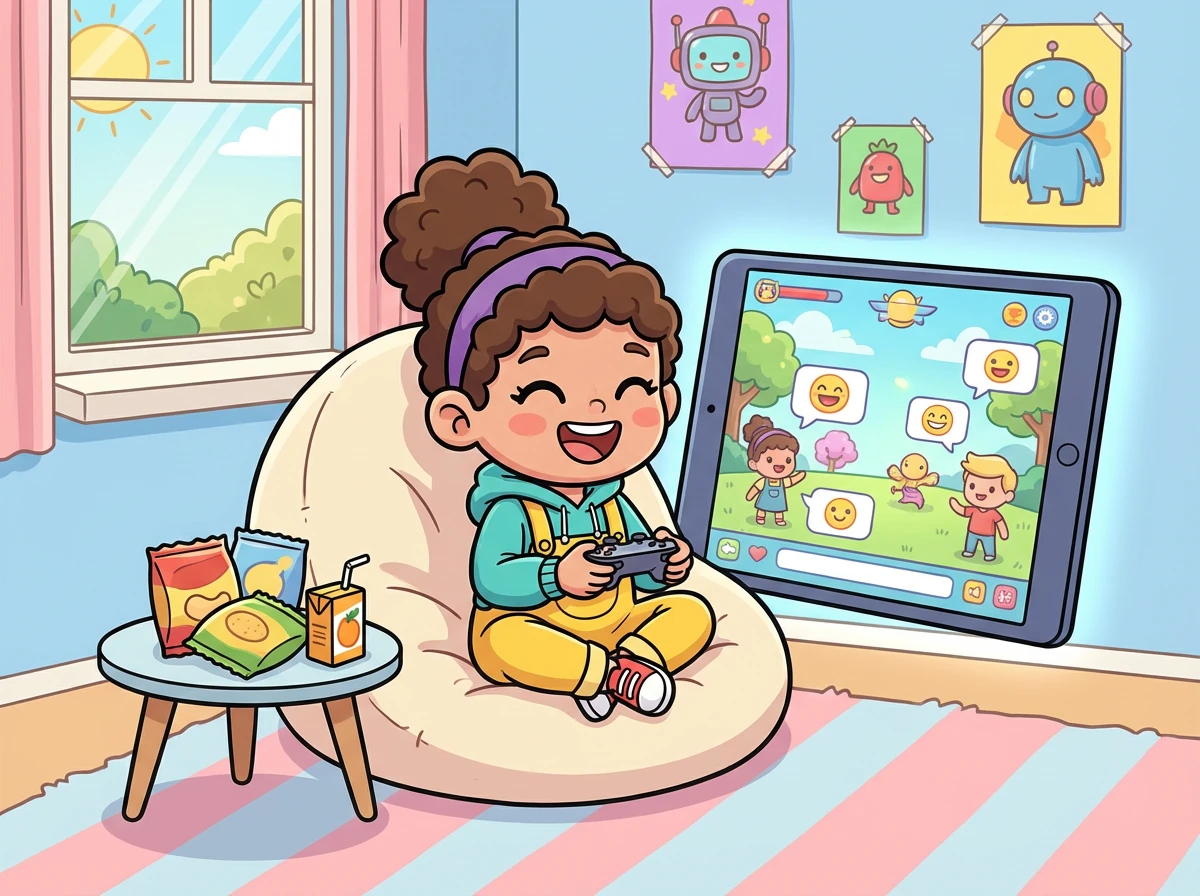 An rất thích chơi trò chơi trực tuyến. Bạn ấy thường xuyên trò chuyện với bạn bè trên mạng.