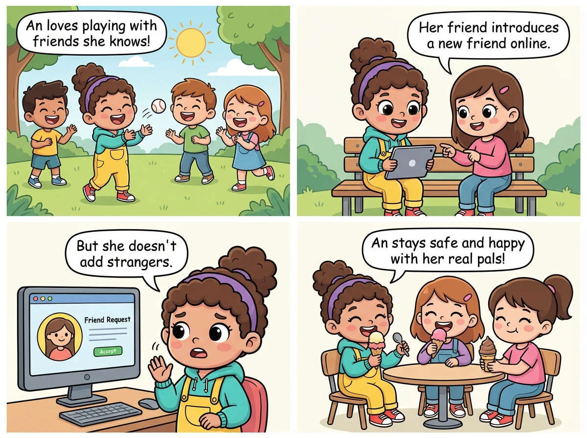 An chỉ kết bạn với những người bạn quen biết ngoài đời thực hoặc được bạn bè giới thiệu trên mạng.