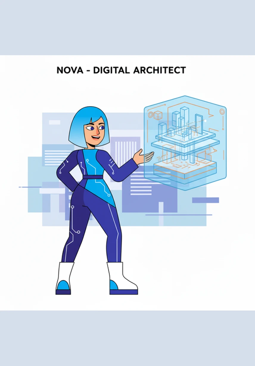 Nova steps back to admire her creation, the soft, cinematic glow of the 3D interface illuminating her triumphant face. The future of automation is no longer just a concept; it is a beautiful, floating reality that she has brought to life.