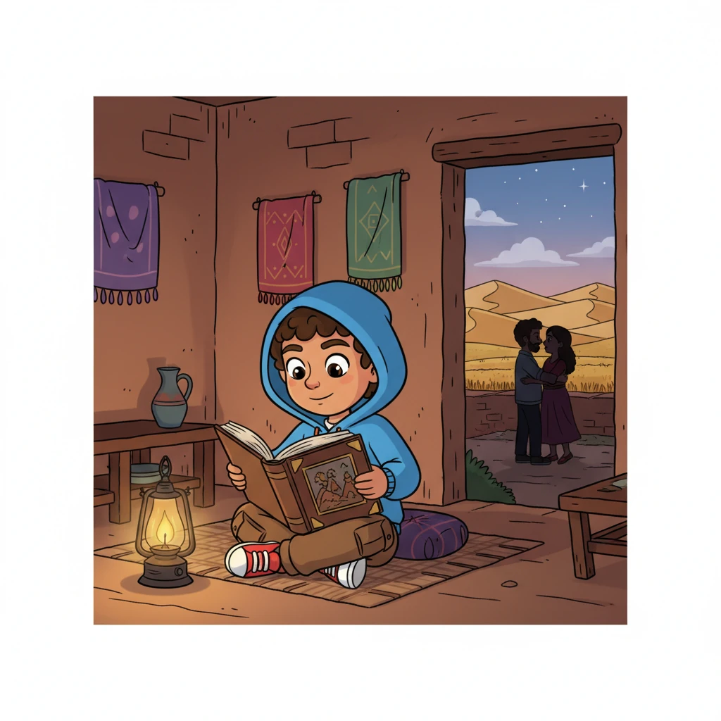 Arjun, a cheerful boy with bright eyes, lives in Surajpur, a small Rajasthani village surrounded by sand dunes and golden fields. His humble home, though small, overflows with love from his farmer father and homemaker mother. Arjun loves reading books and hearing tales of brave soldiers, often studying by dim lamplight when electricity fails. While his friends play, Arjun dreams of serving his country when he grows up.