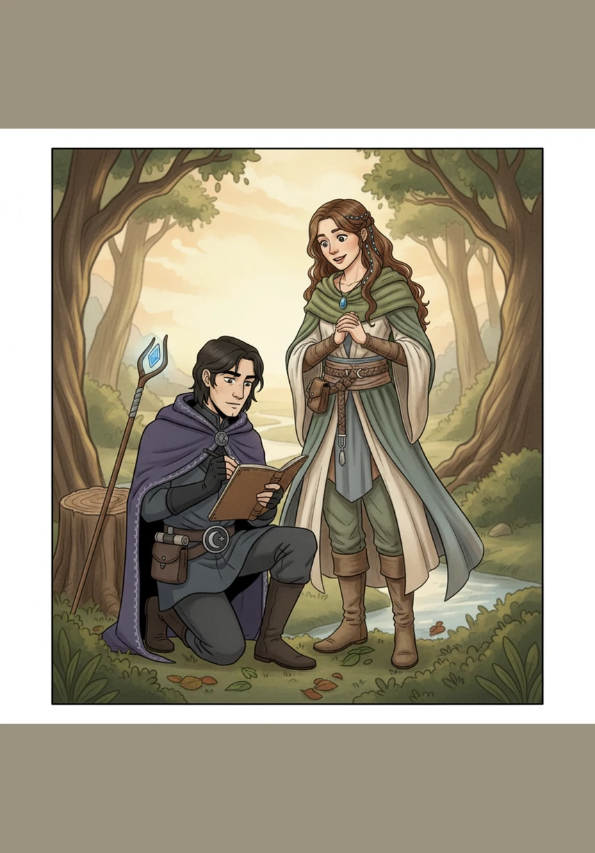 Gabriel abre seu caderno e mostra a Clara seus desenhos dos cantos escondidos da cidade, revelando sua alma de artista. Ela fica profundamente emocionada ao encontrar um esboço detalhado de sua própria floricultura em uma das páginas mais recentes.