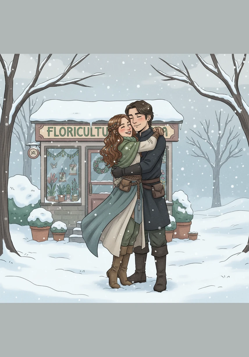 As estações passam e o inverno chega, cobrindo a cidade de branco até que Clara encontra Gabriel esperando por ela em uma manhã de neve. Eles se abraçam calorosamente diante da floricultura, sabendo que aquele encontro casual se transformou em um amor eterno que transcende o tempo.