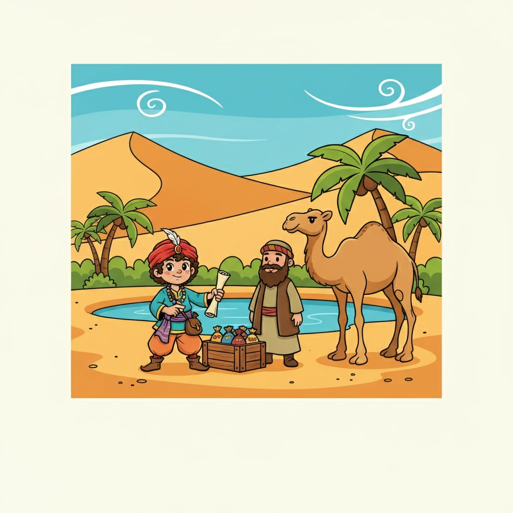 Venturing west, I reached Dunhuang. The desert winds howled, and the sand stretched endlessly. I purchased gunpowder from a traveling merchant. The oasis offered a welcome respite from the harsh landscape, and I rested.