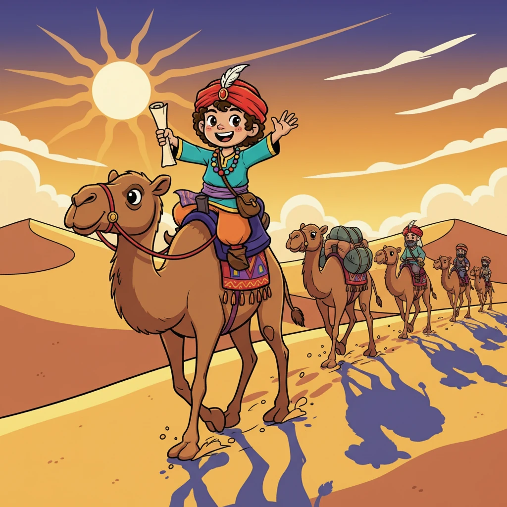 The desert became my companion as I continued. The sun blazed and the nights were cold, but my caravan pressed on. We faced harsh weather, but the determination of my fellow merchants kept us going. We shared stories to boost our spirits.
