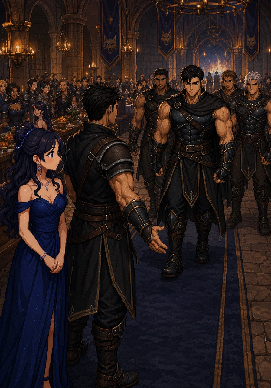 The great hall of the Eldoria pack is filled with laughter and the scent of a feast as guests arrive from across the territory. Luna’s brother, the future Beta, stands near the entrance, welcoming the strongest warriors of their generation. Among them is Ethan Cole, whose presence commands the room and makes the air feel electric.