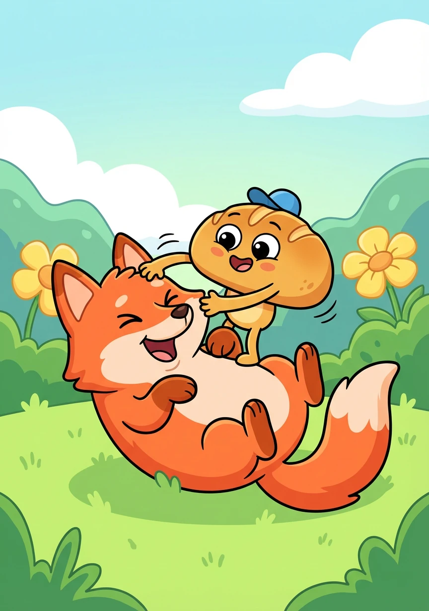 Saiapäts hüppas Rebase seljale ja hakkas teda kõdistama.