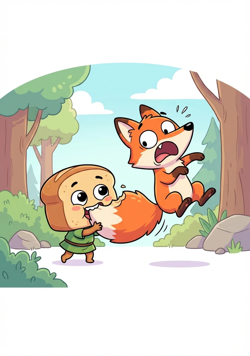 Saiapäts hammustas Rebase sabast suure tüki ära ja Rebane karjatas valust.