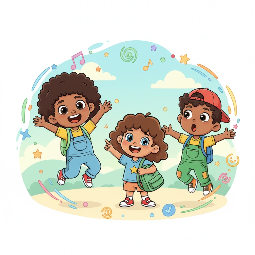 Alfie A felt a thrill he'd never known before. He realized that with his new friends, he could do amazing things! They giggled, imagining all the possibilities that these new expressions could unlock, feeling a surge of creative energy.