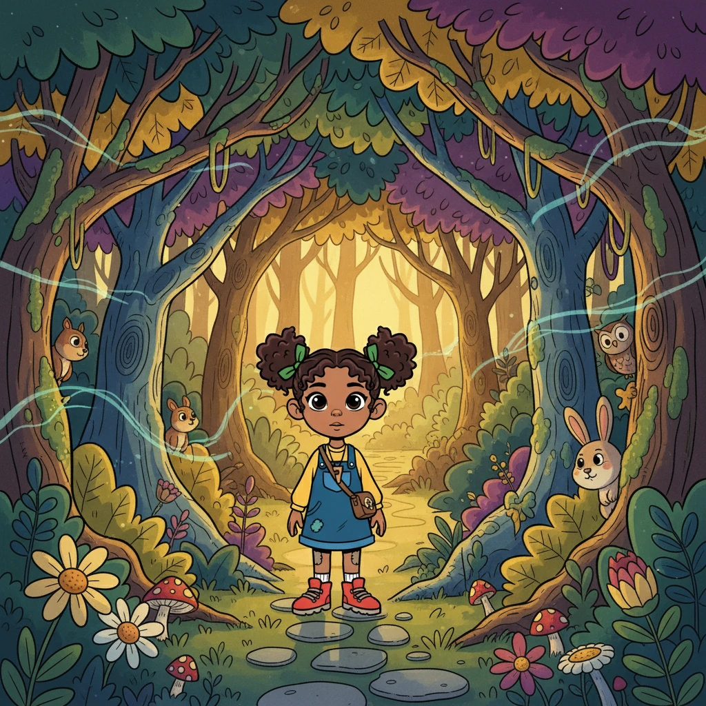Anya, a young girl with bright eyes and a curious heart, lived near the edge of a great forest. The elders of her village often spoke of the Whispering Woods, a place of mystery and wonder. They warned of its secrets and the importance of listening to the forest's whispers.