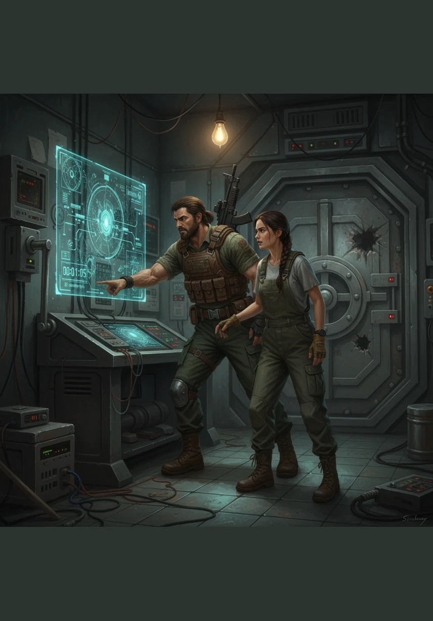 They see a lonely zombie standing near the door of the lab. John carefully gives the green medicine to the zombie. Everyone watches and waits to see what happens.