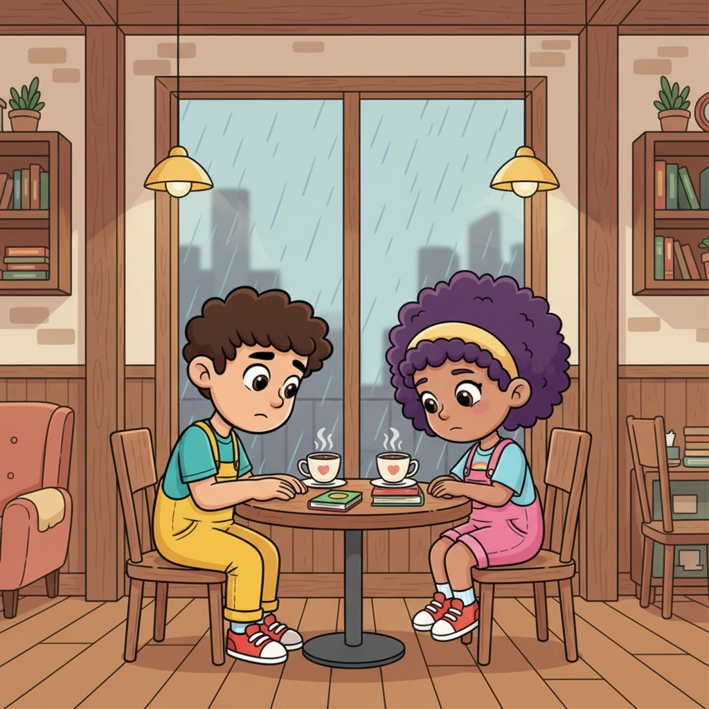 One rainy afternoon, they sought shelter in a cozy, old cafe, raindrops blurring the world outside. Madison, her voice soft, admitted her fear of trusting again, having been hurt before. Carlos looked at her earnestly, confessing his own fear: "I'm afraid of not trying."