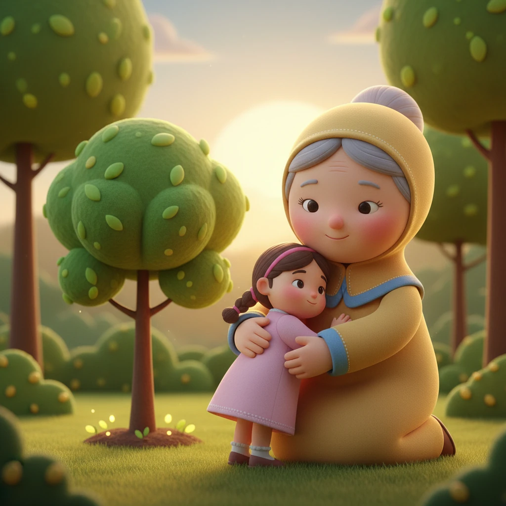 Grandma Amina hugged Layla gently, explaining that when children learn their faith in a steady, loving way, their hearts become strong and clear. This strong foundation helps them understand the world and their beliefs with confidence, so they grow up secure and less likely to feel confused or lost, even when big questions arise, like planting a tiny seed and watching it grow into a strong, beautiful tree.