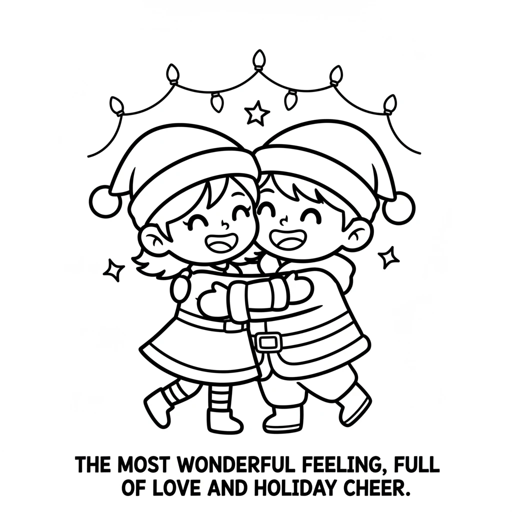 Pip shared a warm, happy hug with a dear friend. Their smiles were as bright as the Christmas lights. It was the most wonderful feeling, full of love