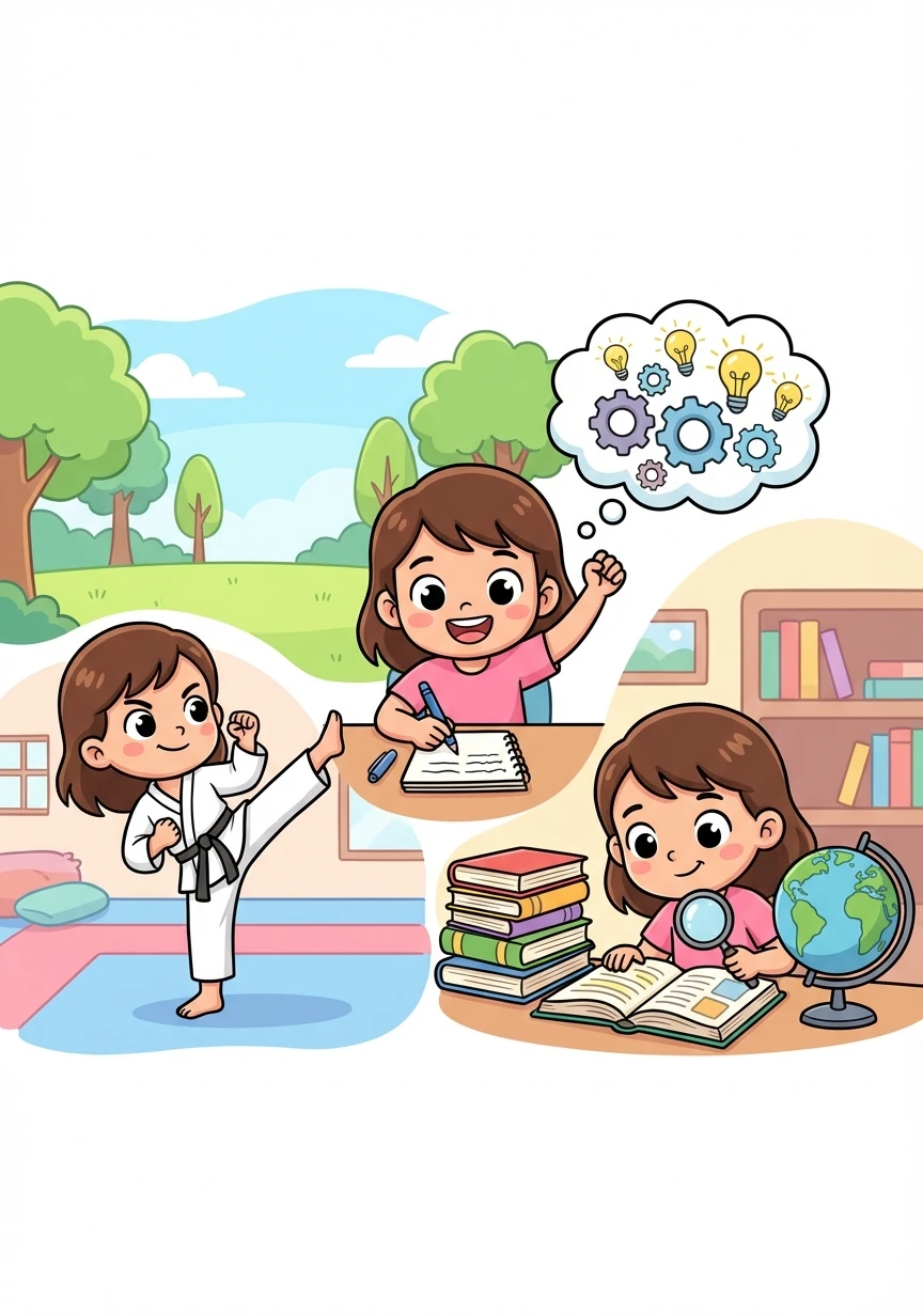 Anya continued to write, practice karate, and learn, always striving to be the best version of herself. She knew that with hard work and dedication, anything was possible. She was ready to face any challenge that came her way.