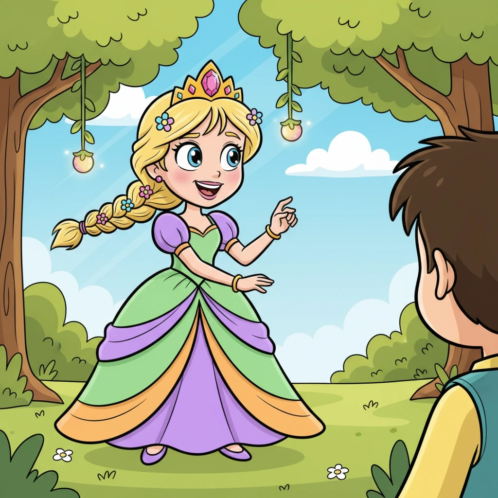 Leela, however, simply shook her head, her smile widening into a teasing grin. She circled him slowly, her eyes sparkling mischievously. "And why should I, my trapped prince? This is far too entertaining!" she declared with a playful flick of her wrist.