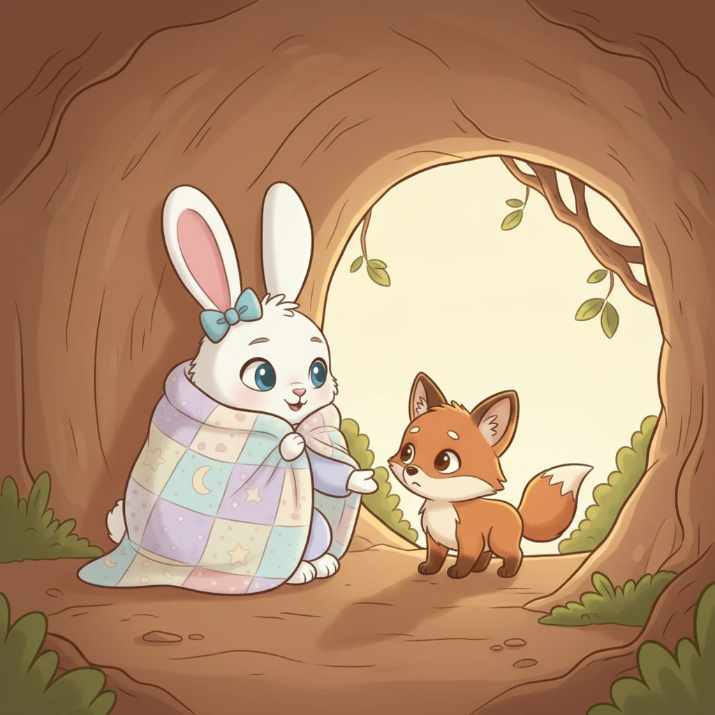 Finally, little Foxy, a shy fox kit, padded silently towards them. Lily smiled, knowing Foxy needed warmth too.