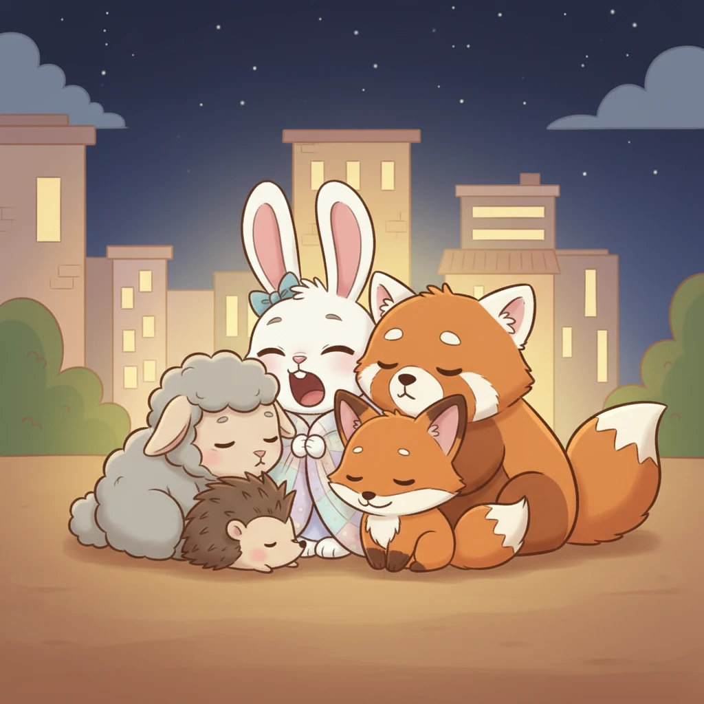 Lily yawned a big, sleepy yawn. She felt so happy sharing her warmth with her dear friends.
