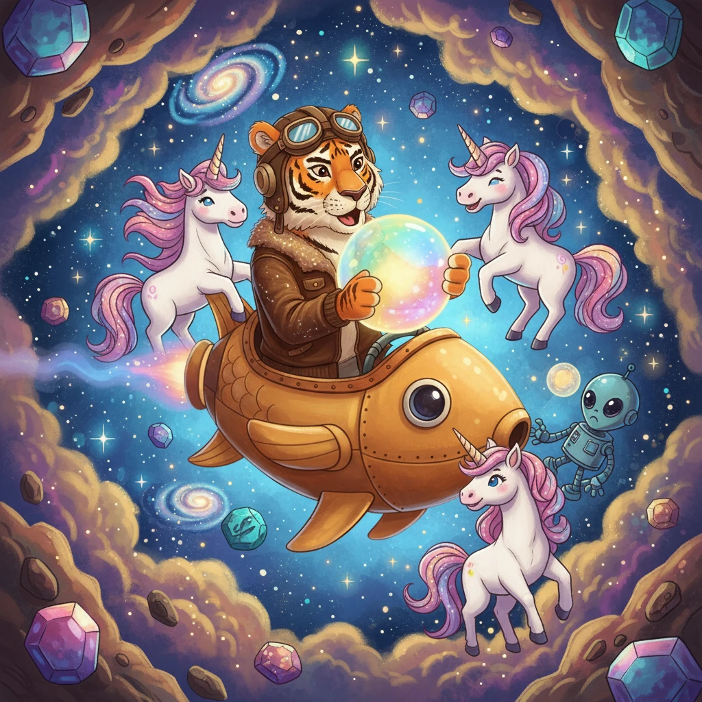 With the aliens defeated and the treasure secured, Raja and the unicorns celebrated their victory. They shared the treasure, which turned out to be the power of friendship and helping others. Raja continued his space adventures with his new friends.