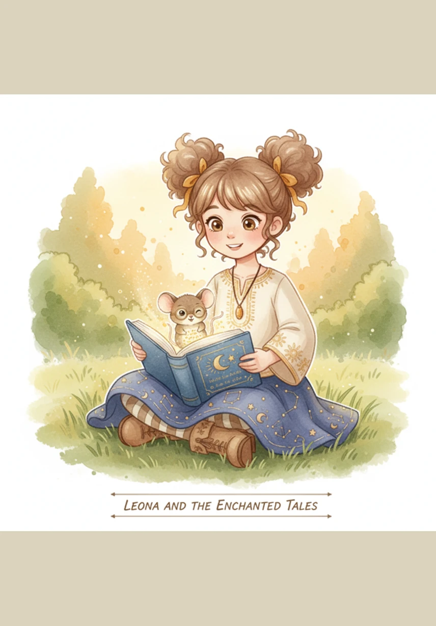 As Leona gently opened the book, a soft, friendly voice whispered a greeting from the pages, making her heart flutter with excitement. She realized with a gasp that the book was alive, inviting her to discover the secret stories hidden deep within its ink and parchment.