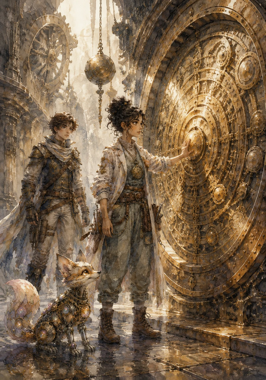 Esha, Kael, and Lumo narrowly escaped into the labyrinthine depths of the ancient Grand Clock Tower, scaling massive swinging pendulums and walking across giant, rotating gears. To open the sealed vault doors, Esha had to combine her logical engineering skills with her intuition, solving complex riddles etched into the living brass walls.
