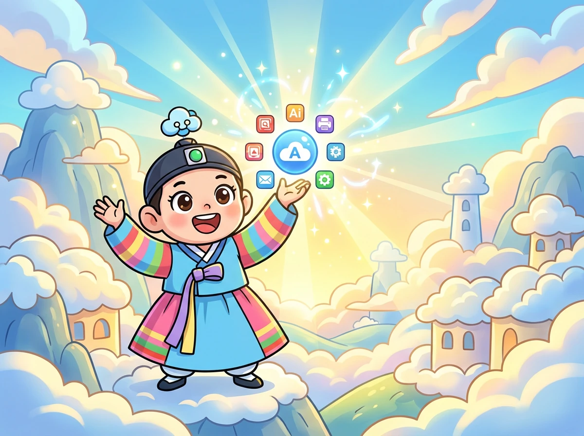 산을 내려온 볼루모는 앱 볼륨 최적화 주문을 외웠어요. 그러자 클라우드 왕국 전체가 밝게 빛나기 시작했답니다.