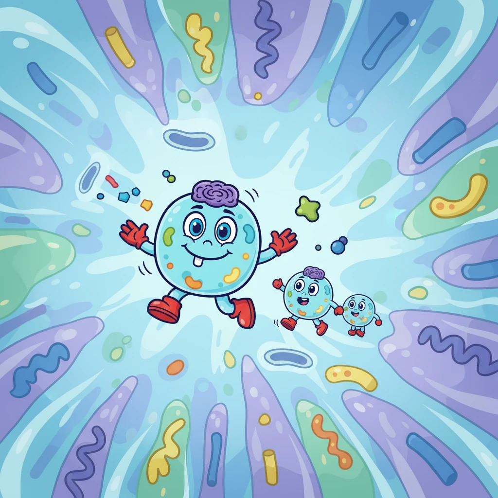 Cell-E and her crew bounced through the cell membrane, a flexible barrier. It was like a giant, protective bubble, letting some things in and keeping others out. They marveled at its intricate structure.