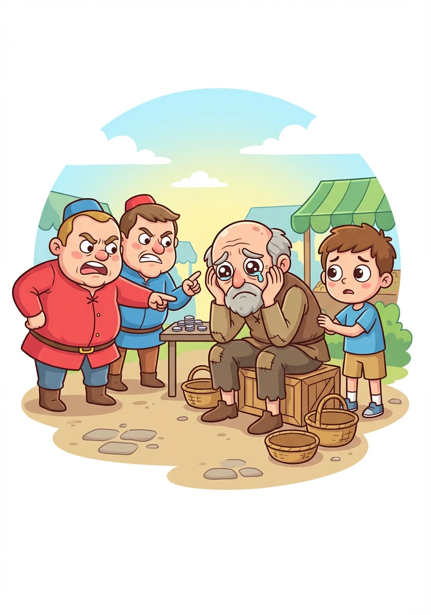 Вырученных денег все равно не хватает, чтобы покрыть весь долг. Отец Санчая впадает в уныние. Торговцы требуют немедленной выплаты остатка.