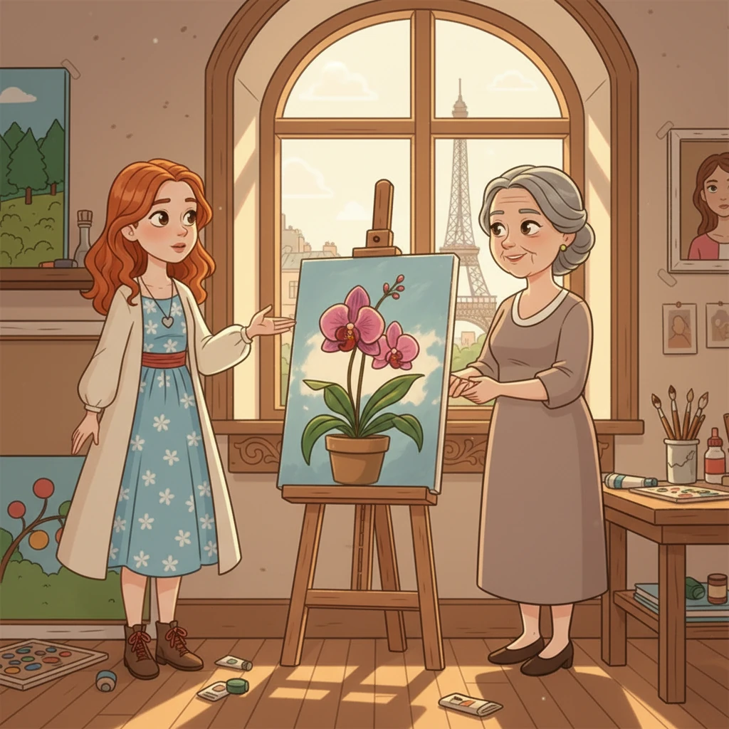 Eliška, inspirována Klářinými slovy a gesty, dokončí svůj obraz orchideje, který je nyní plný života a vášně. Pozve Kláru do ateliéru, ukáže jí plátno a s chvějícím se hlasem jí vyzná lásku. Klára se usměje, vezme Eliščinu ruku a šeptem odpoví: "I já tě miluji, Eliško."